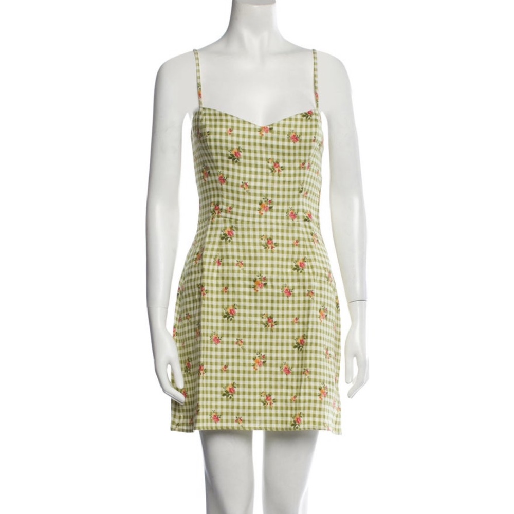 Reformation Plaid Print Mini Dress